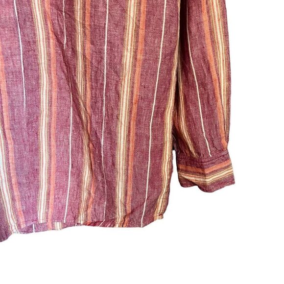 Madison Studio 100% linen striped button down shirt - Picture 5 of 8